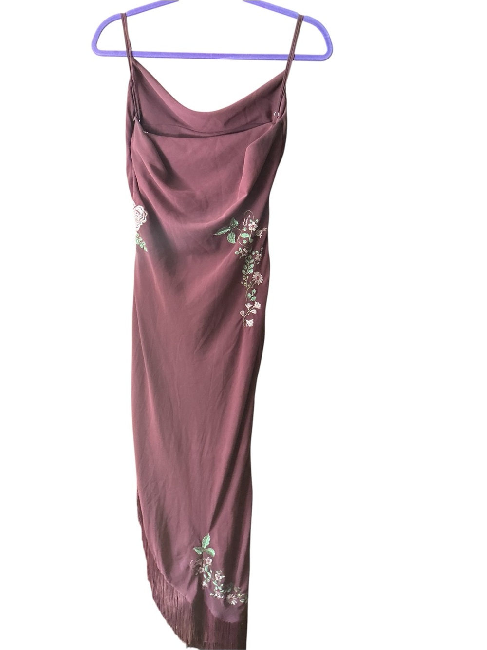 House of CB Mauve Floral Embroidered Slip Maxi Dress